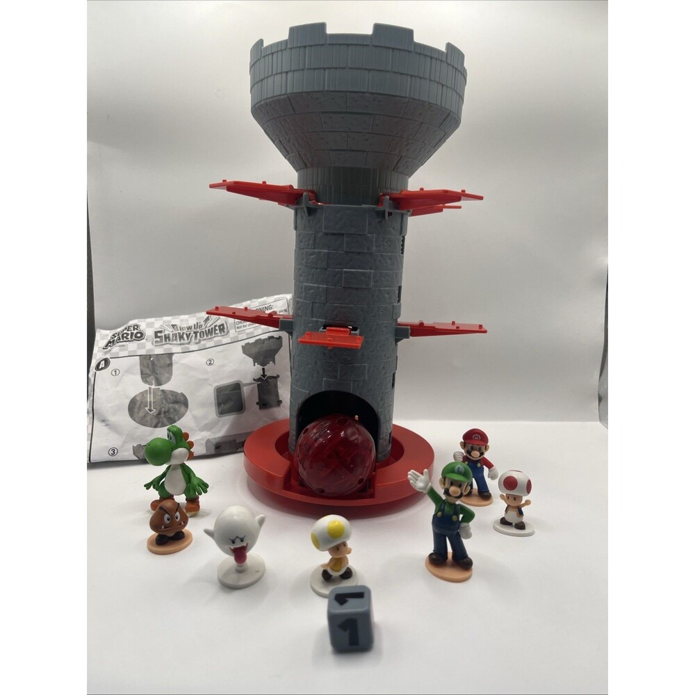 Super Mario Blow Up Shaky Tower Balancing Game. Replacement 10 FIGURES + 1 Dice